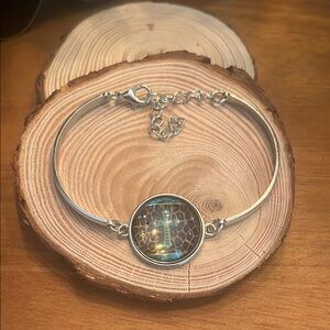 Hand Crafted Leopard Cross Deign Bracelet